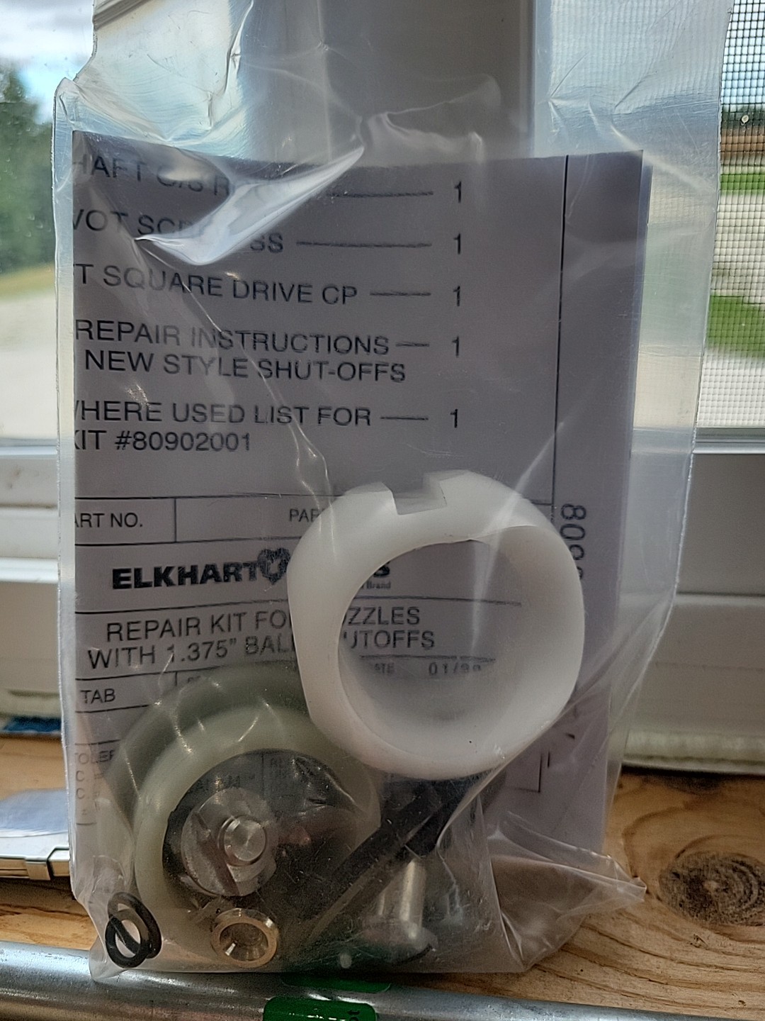 Elkhart Brass 1.375WW Shut Off  Valve Seal Kit 80902001GR 80902
