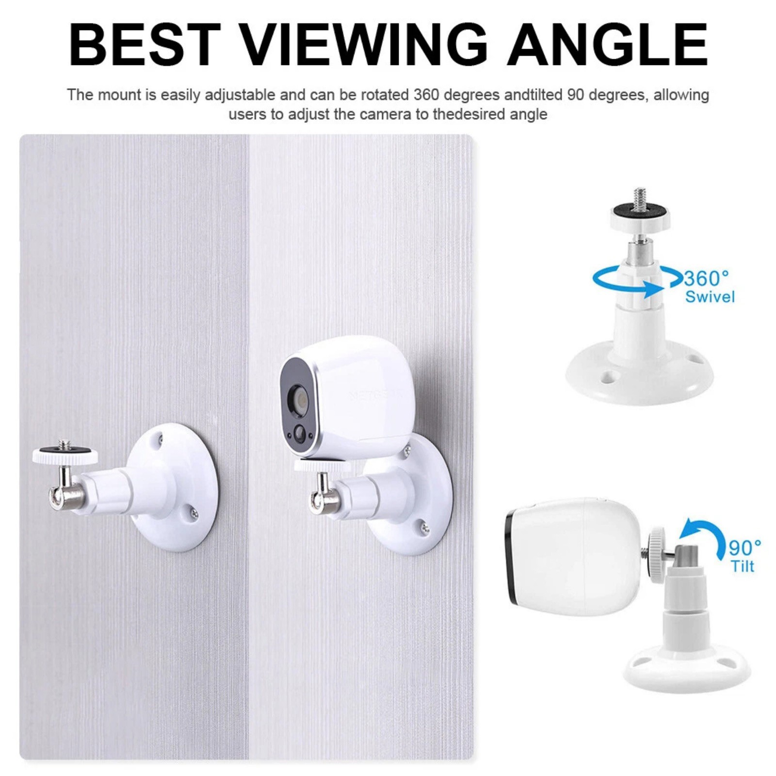 For Arlo Pro Camera Wall Mount 4x Set 360° Adjustable Bracket Weather Resistant
