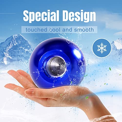 Universal Round Ball Gear Shift Knob,Chrome Finish Aluminum Shifter Knobs Blue