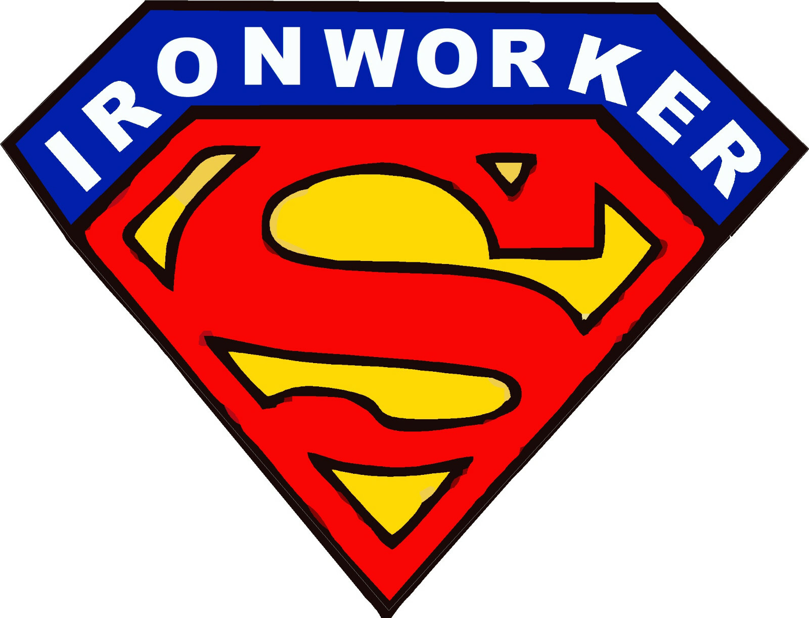 ironworker superman hard hat sticker CIW-23