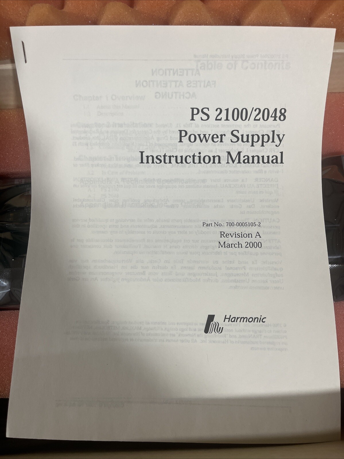 Harmonic PS2100 Power Supply