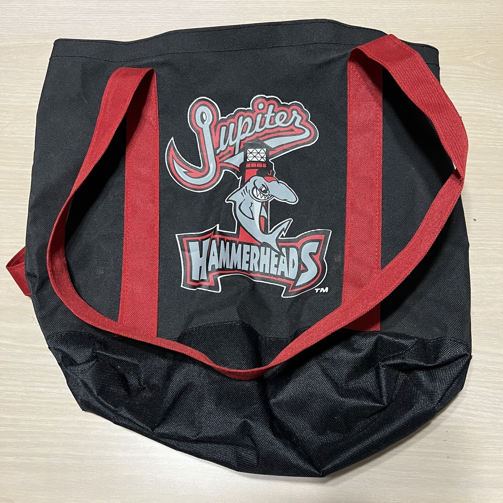 Vintage Jupiter Hammerheads Tote Bag Black Red VTG Baseball MiLB