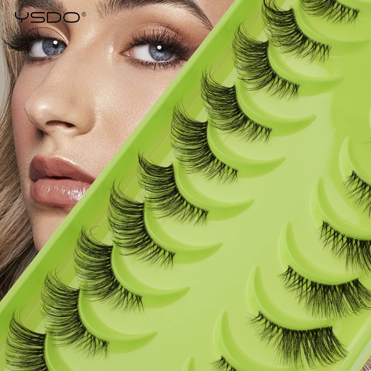 Half Lashes 3/6/10 Pairs Natural Long Cat Eye Eyelashes Wispy Winged 3D Min