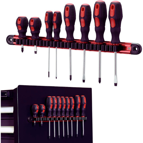 Magnetic Screwdriver Wrench Organizer Aluminum Rail Magnetic Tool Holder