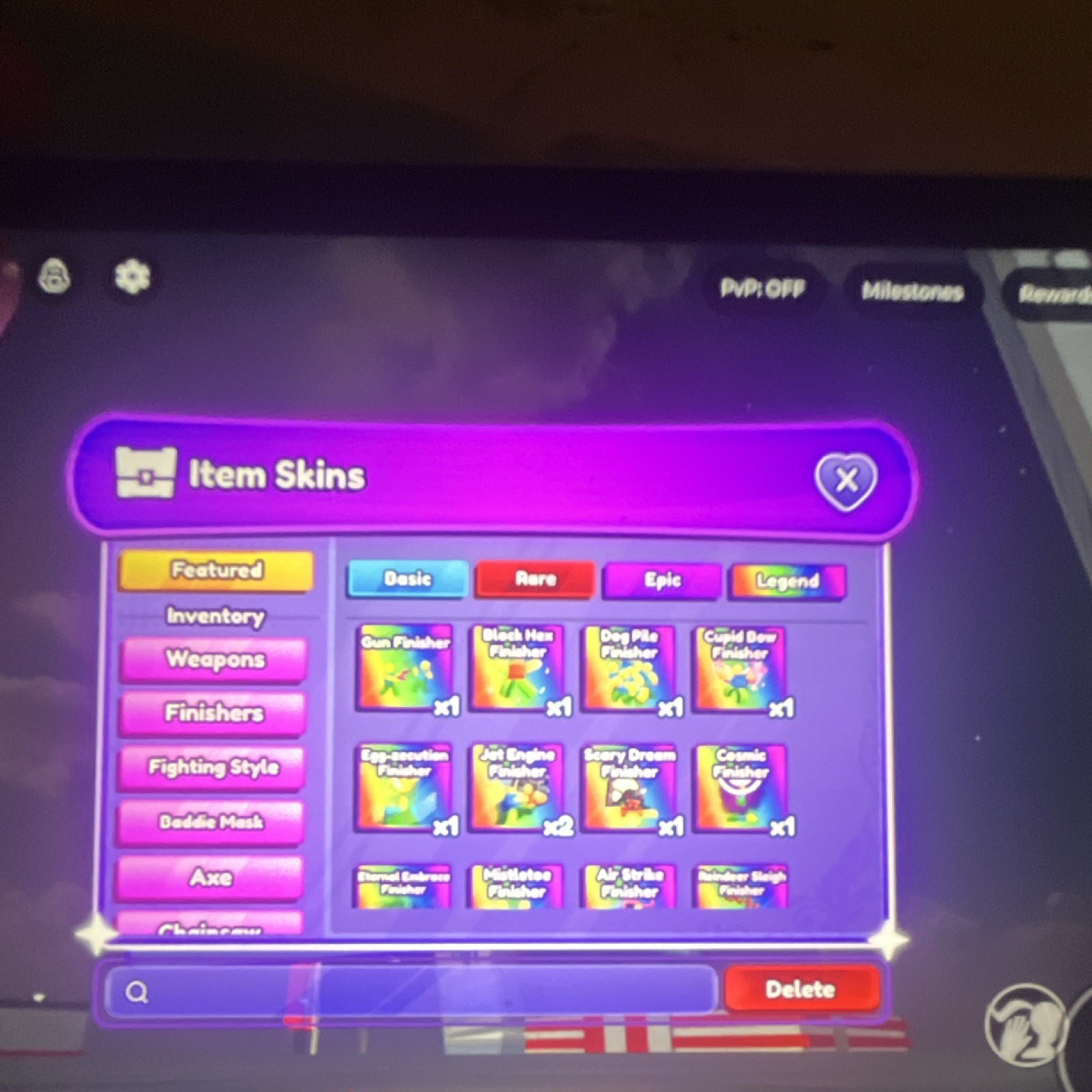 Item Skins Collection with Multiple Rarities - Knuckles, Axes, Chainsaws