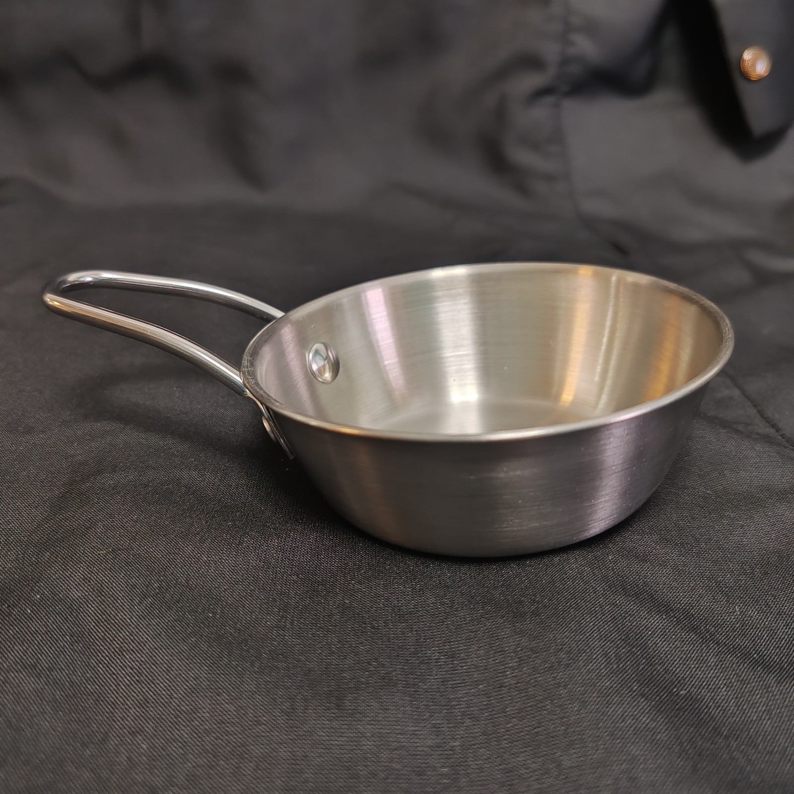 Small Stainless Steel Camping Travel Bowl with Handle Versatile Tableware