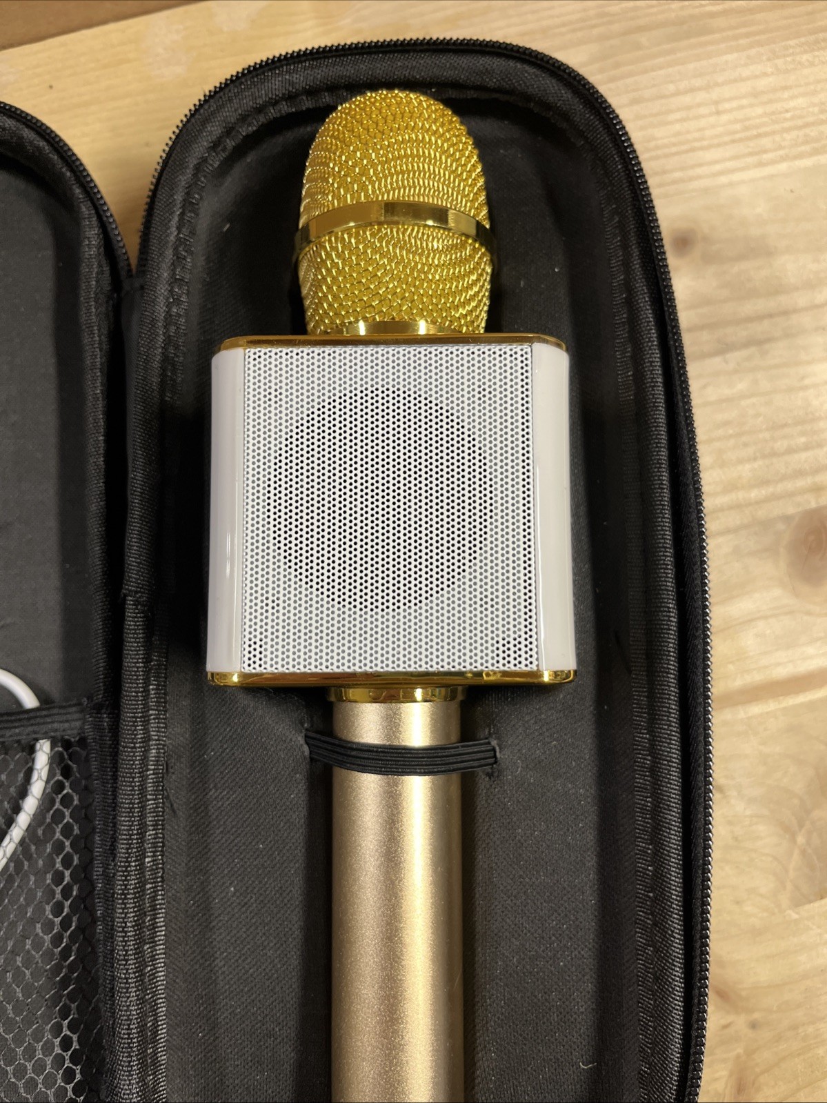 Microphone Bluetooth For Karaoke Portable For Android iPhone, Gold Color
