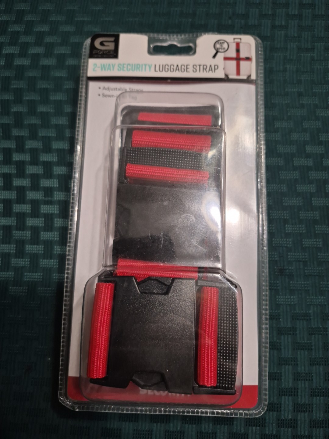 G Force 2-Way Security Luggage Strap 74.8 X 2 in Adjustable Red New Sealed