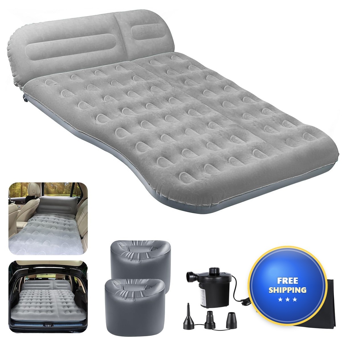 AKUDY SUV Air Mattress Thickened 6" Inflatable Car Bed