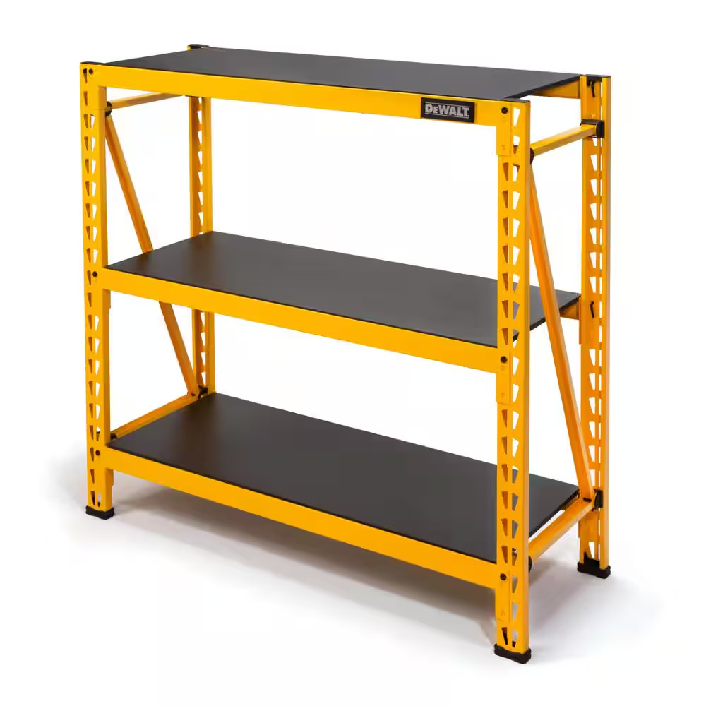 Yellow 3-Tier Steel Garage Storage Shelving Unit (50 In. W X 48 In. H X 18 In. D