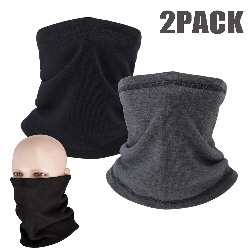 2PACK Winter Fleece Neck Warmer Gaiter Ski Tube Scarf Face Mask for Cold Weather