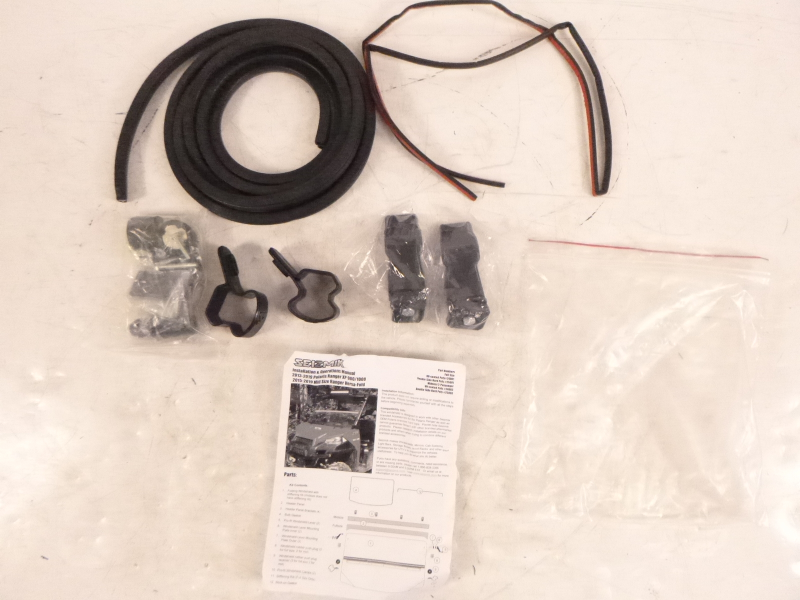 Seizmik Folding Windshield HARDWARE KIT ONLY for 2013-2019 Polaris Ranger 900XP