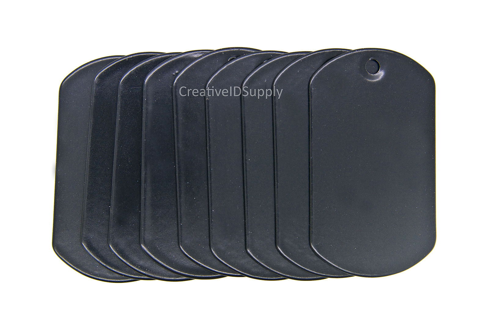 Lot 100 Black Stainless Steel Military Specs Dog Tag Blank