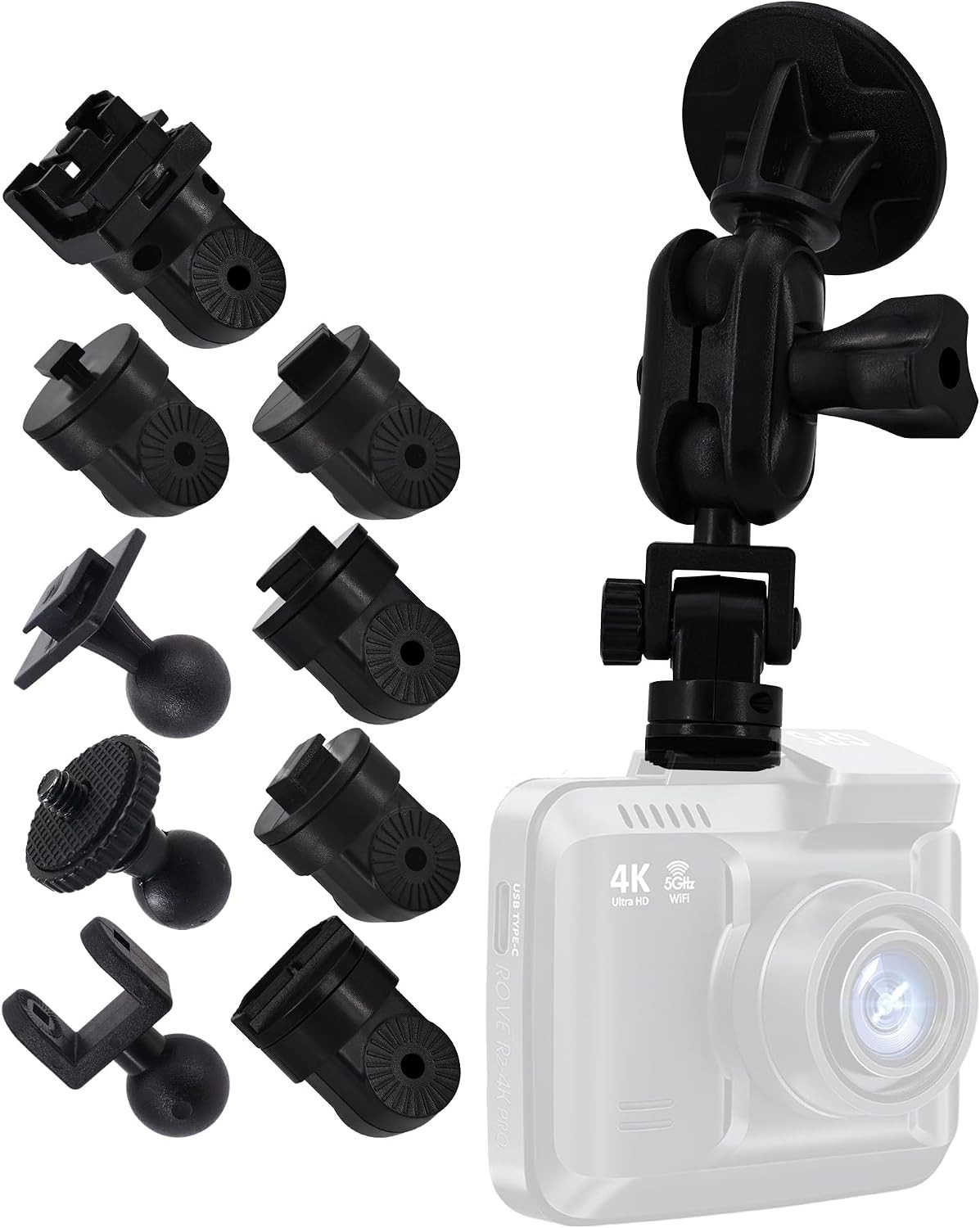 Water-Resistant Adhesive Dash Cam Mount - Ultimate Flexibility for Safe Driving