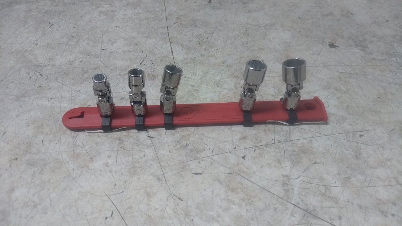 Wright Tool 207 5 Pc 1/4 to 1/2 In Socket Size 12 Point Flex Socket Set
