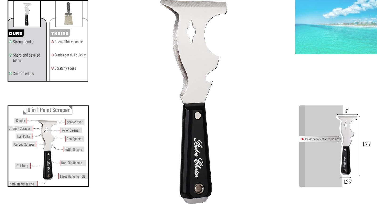 Complete Your Toolkit with Bates 10-in-1 Paint Scraper: Durable & Efficient