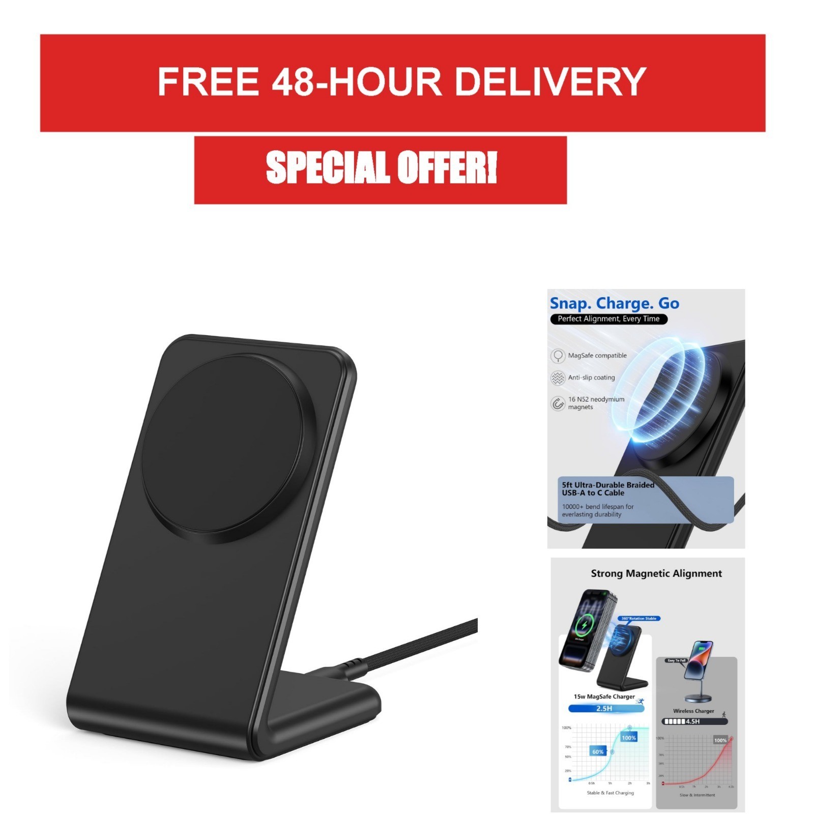 Enyneo Mag.Safe Charger - Fast Magnetic Wireless Charger for iPhone 12-17