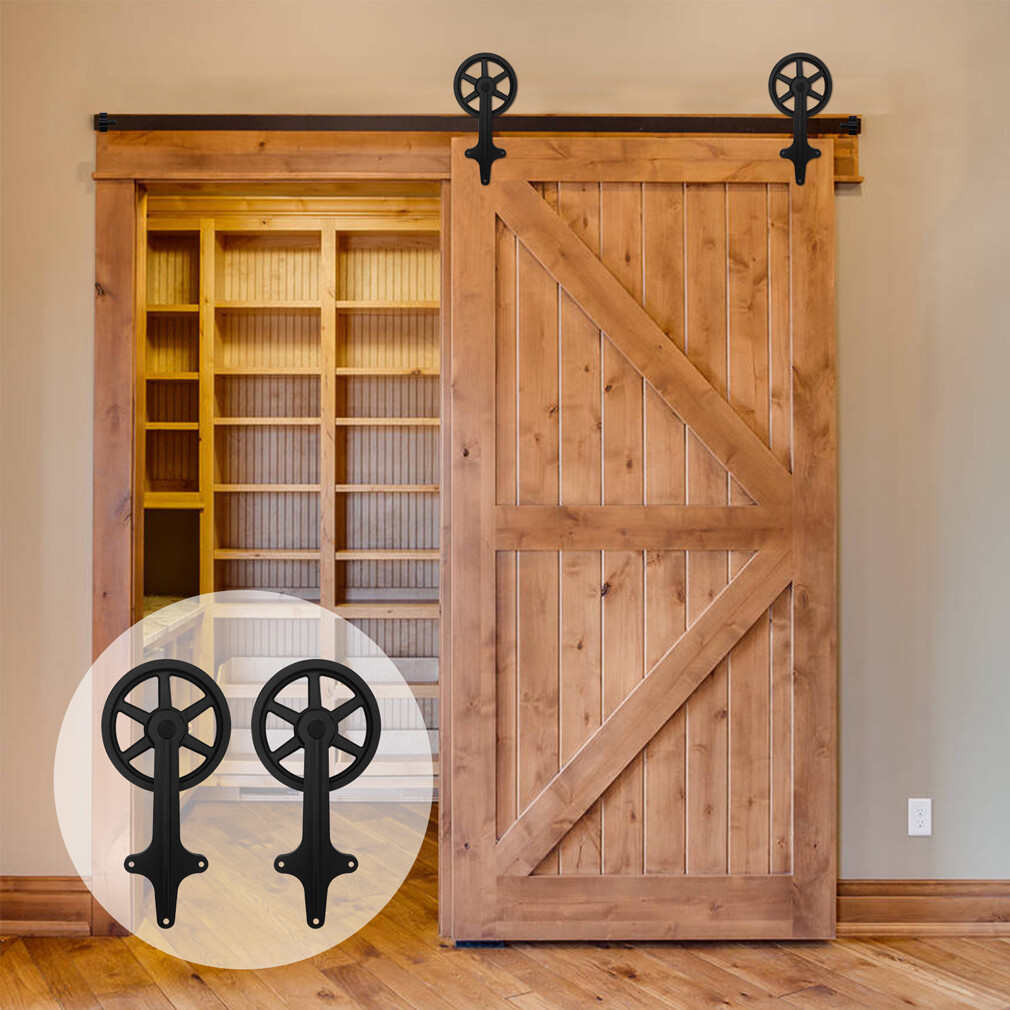 4~20FT Sliding Barn Door Hardware Track Kit for Single/Double Big Wheel Rustic