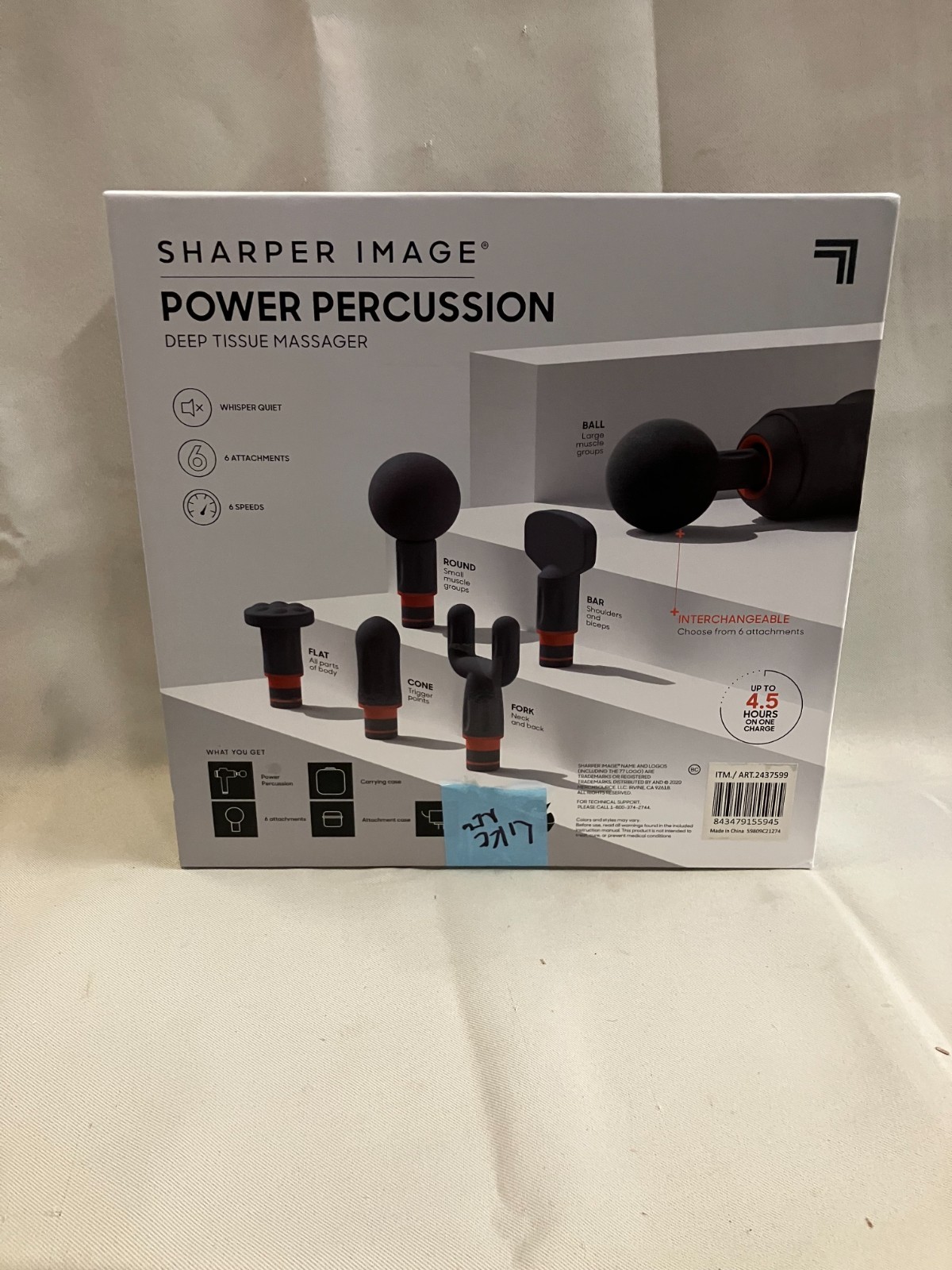 Sharper Image Power Percussion Deep Tissue Massager 6 Attachments