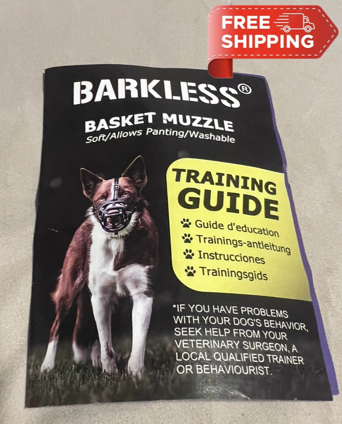 Large Dog Muzzle BARKLESS BASKET MUZZLE dog training with hassle free customer s