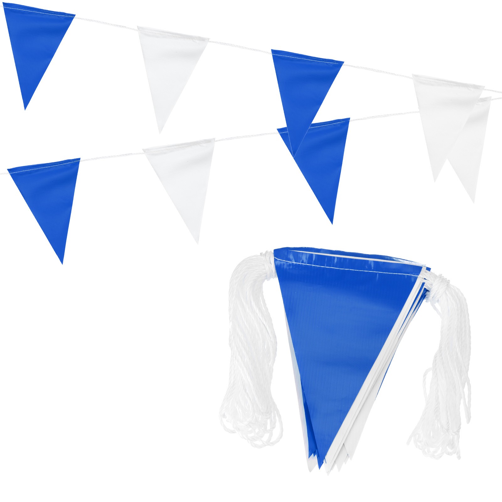 100ft Pennant Banner Flags, Warning Flagging Banner, 45 Flags Blue White