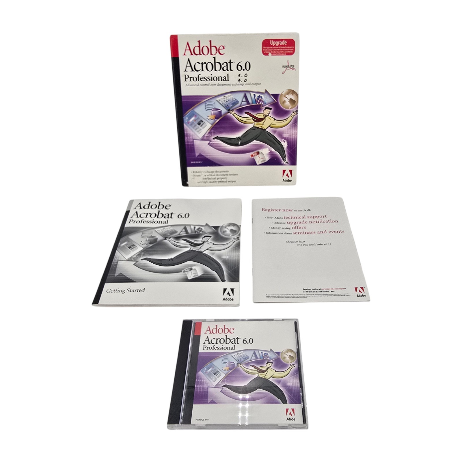 Adobe Acrobat Pro 6.0 Full Retail Box Set Windows XP/2000/98 Complete w/ Key