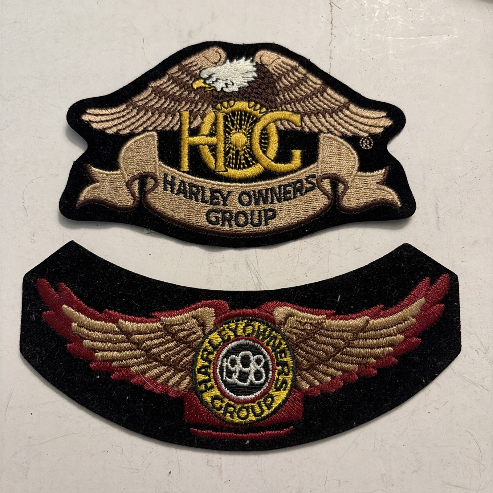 Harley Davidson HOG Owners Group Patches Rocker Eagle Wings 1998 Box1-11