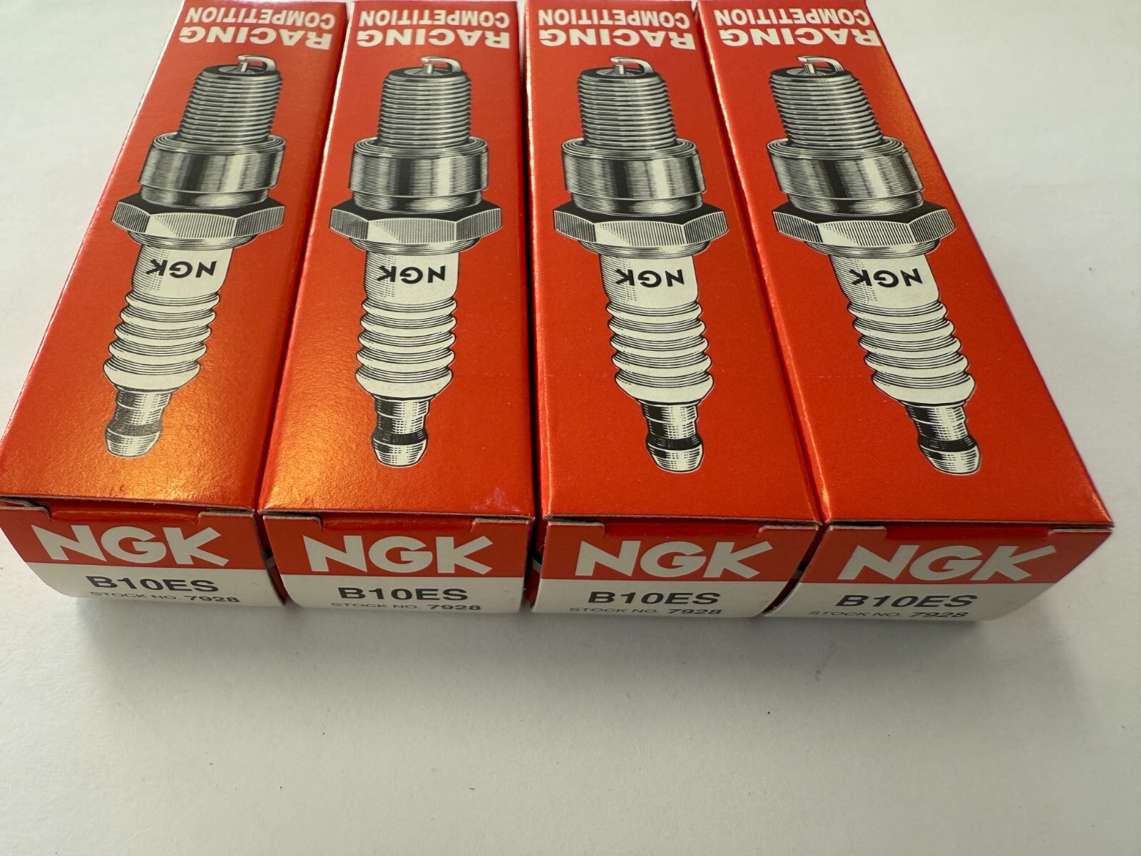 SET OF FOUR - NGK Racing Spark Plug B10ES Stock No. 7928 - Made in Japan