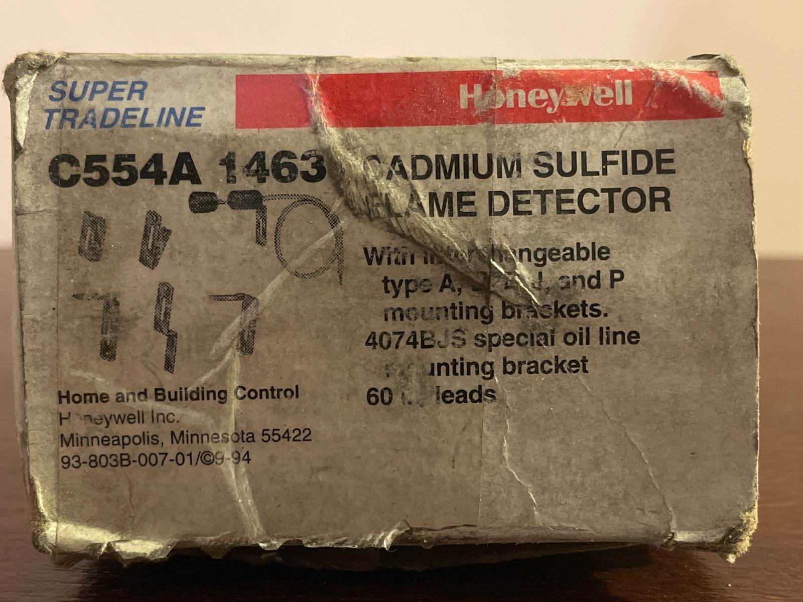 New (NIB) HoneywellC554A 1463 Universal Model U Cadmium Sulfide Flame Detector