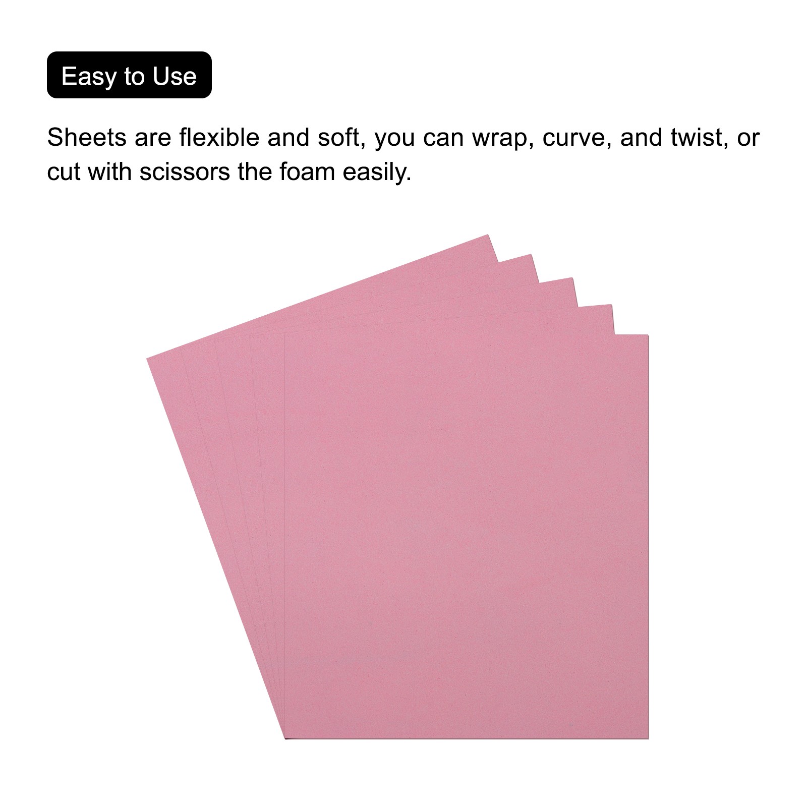 EVA Foam Sheets Light Pink 19.7 Inch x 19.7 Inch 1mm Thick Crafts Sheets 5Pcs