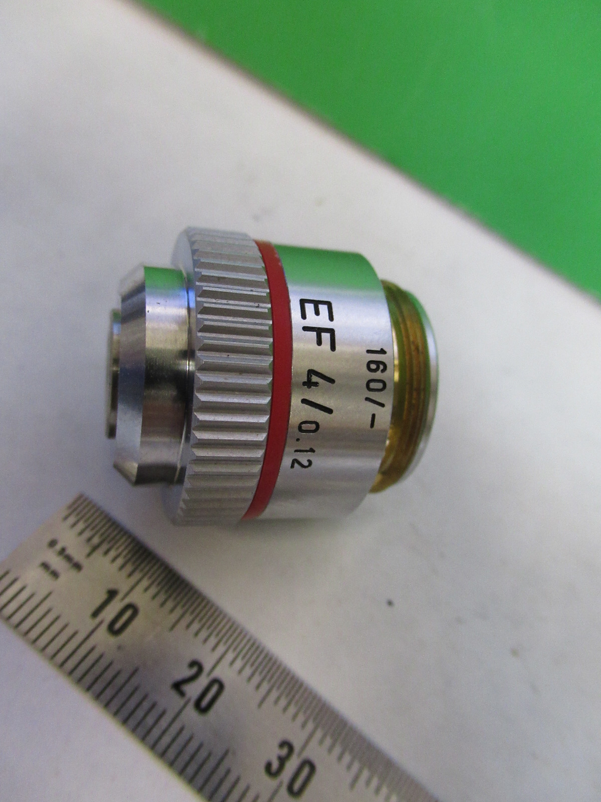 LEITZ wetzlar GERMANY OBJECTIVE MICROSCOPE PART EF 4X /160 AS PICTURED X2-A-39