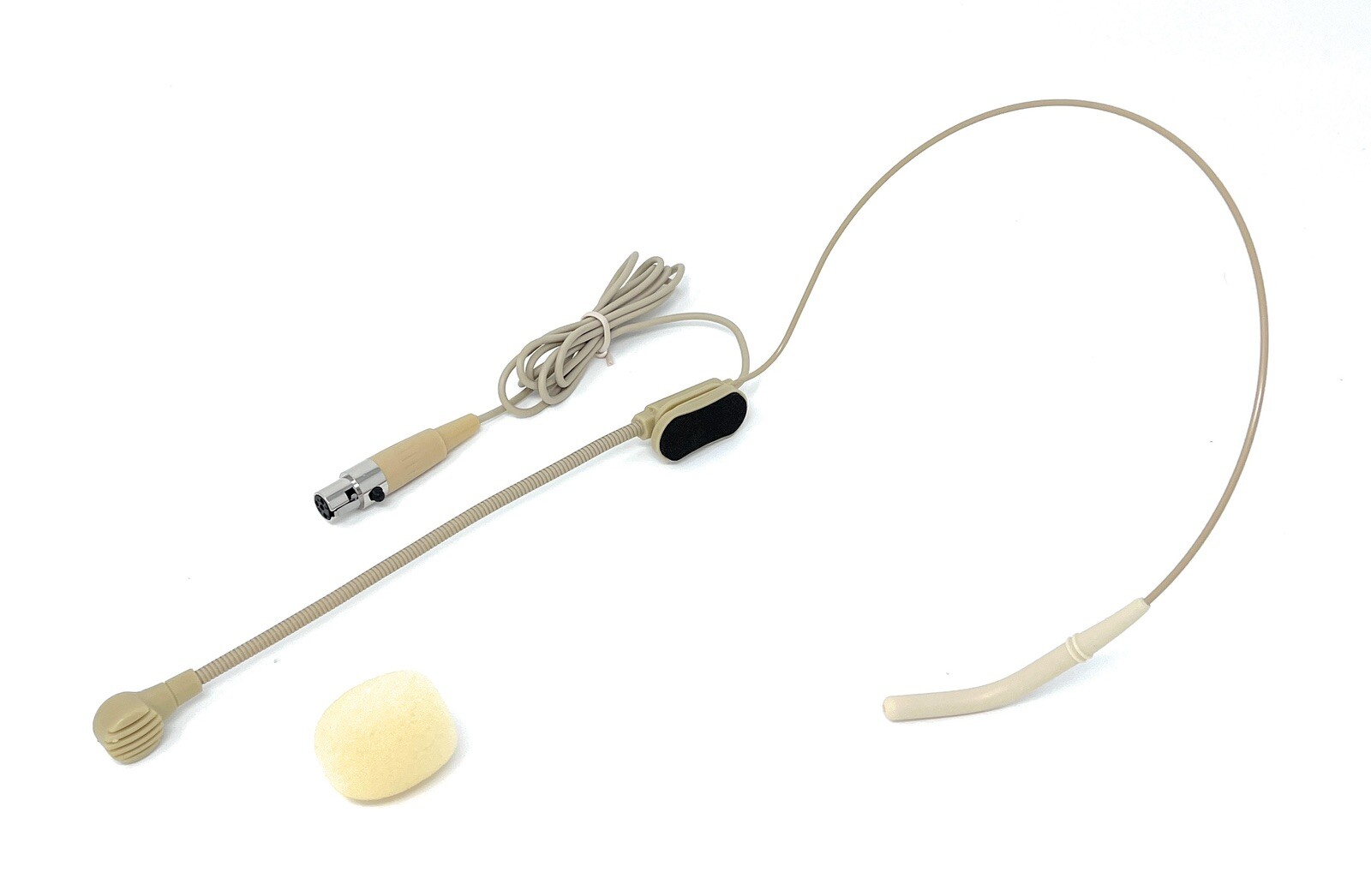 Beige Cardioid Headset Microphone w/ Flexible Wired Boom fits Shure Wireless