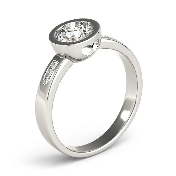 Lab-Created 2.10 Ct Round Cut VVS1 Diamond Engagement Ring 14K White Gold Finish