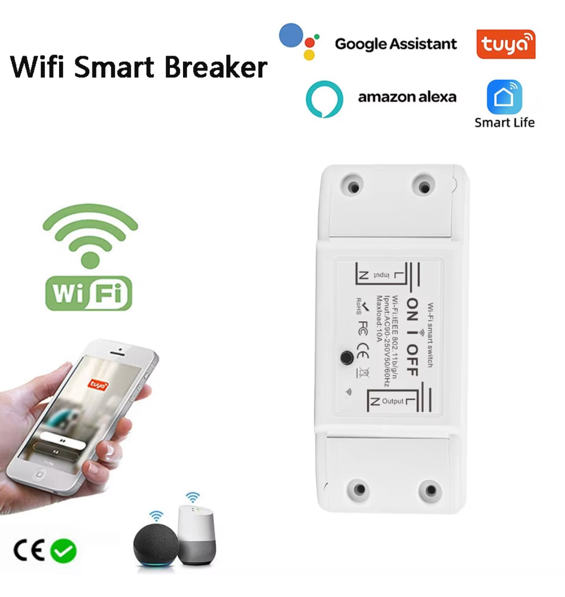 TUYA Basic WiFi Switch Relay Module DIY MINI Home Switch SmartLife APP Wireless
