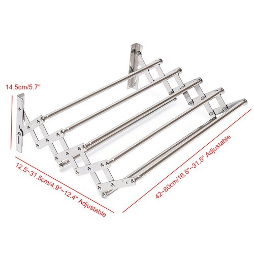 Wall Mounted Clothes Drying Rack Stainless Steel Retractable Laundry Drying Rack