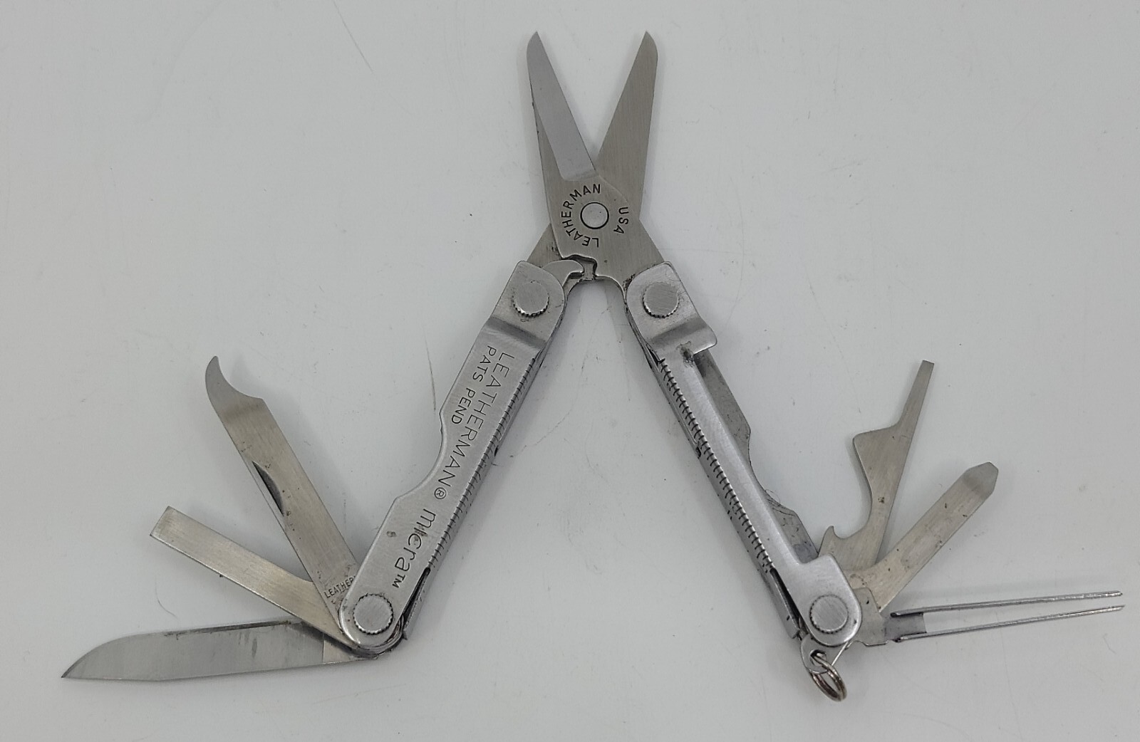 Leatherman Micra USA Multi-Tool Silver Stainless Steel Good Condition