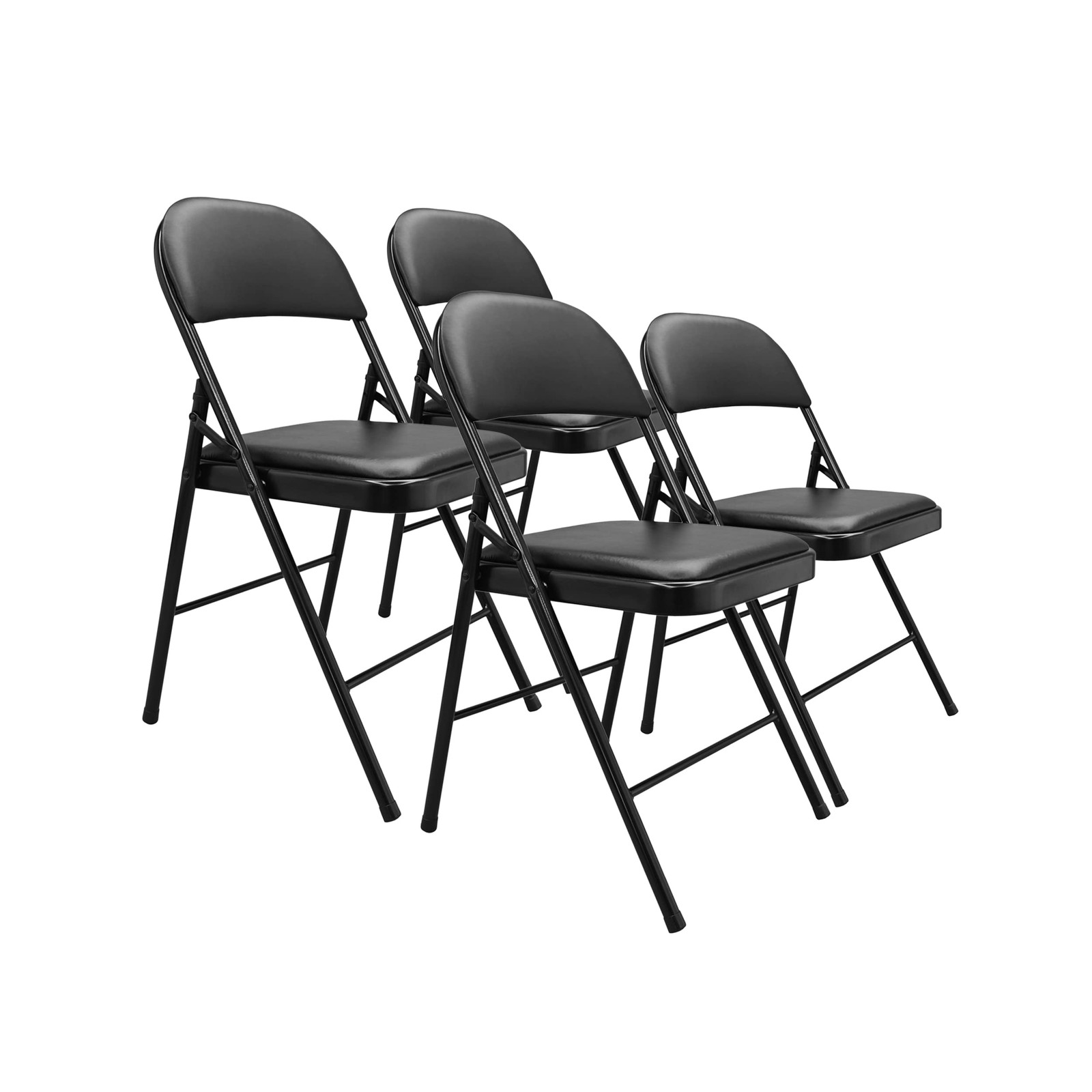 Amazon Basics Comfortable Vinyl-Padded Metal Steel Folding Chairs for Events, Ea