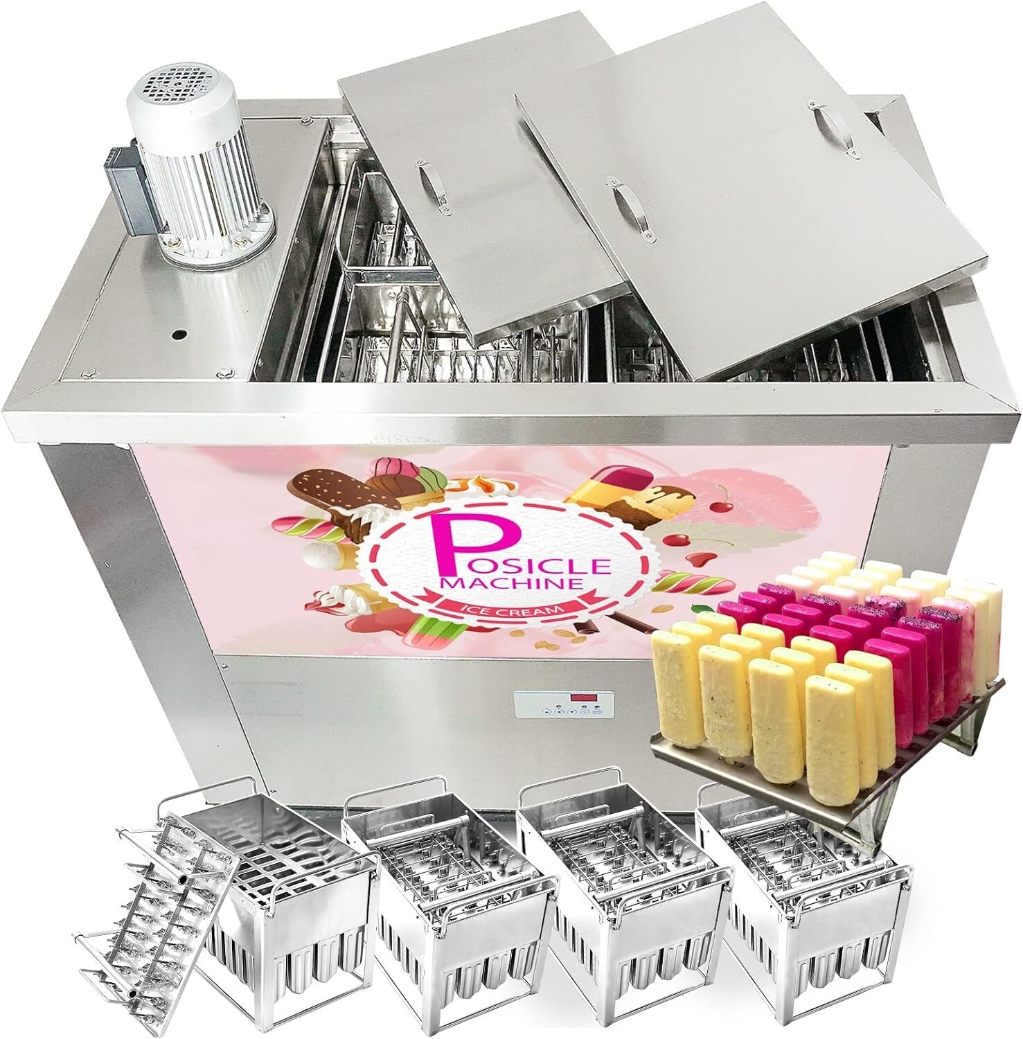 Kolice Commercial 4 mold sets ice popsicle stick making machine ice bars