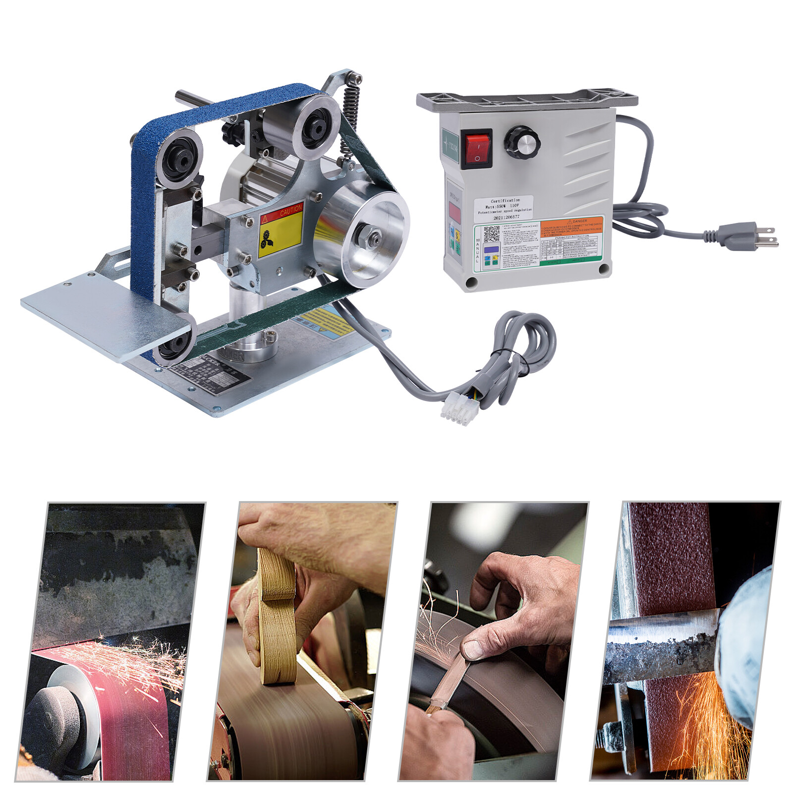 Belt Sander Sharpener Vertical/Horizontal Polishing Grinder Tool  & Motor 550W