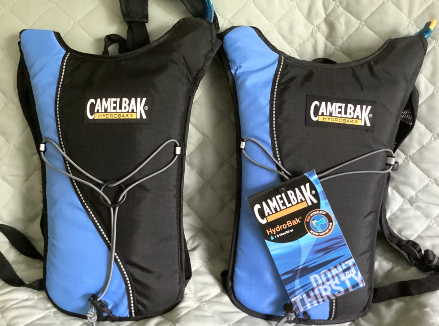 (2) CAMELBAK HYDROBAK   1.5 liters/50 oz.  Hydrolock Pack NWT Run/Bike