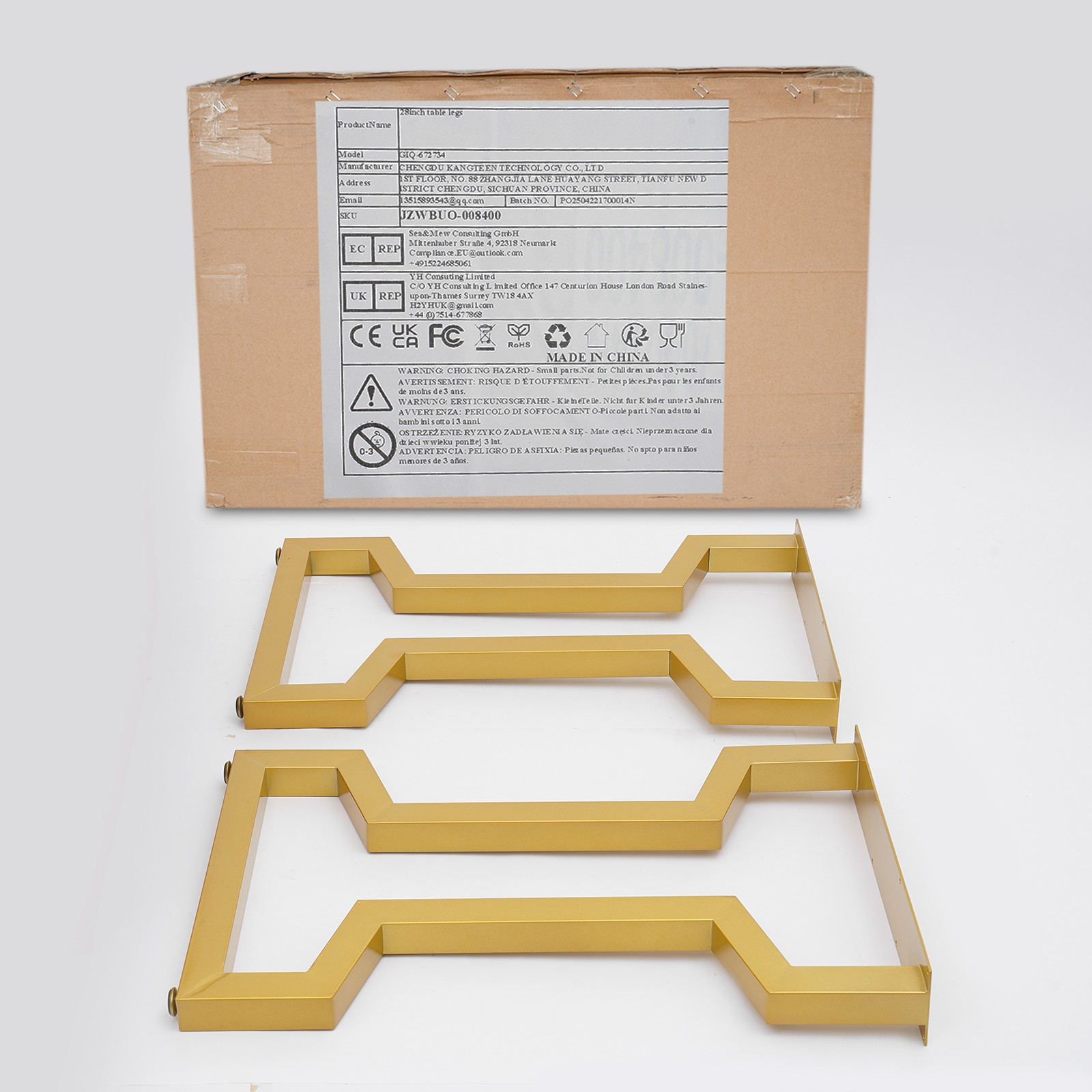 Gold Table Frame, Table Leg for Coffee Table 2 PCS Dining Table