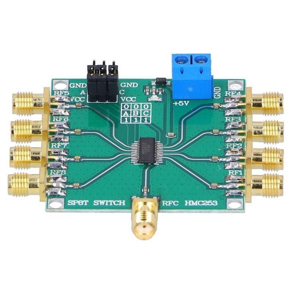 RF Single Pole Eight Throw Switch Module DC 3GHZ Power Supply Voltage 3V 5V