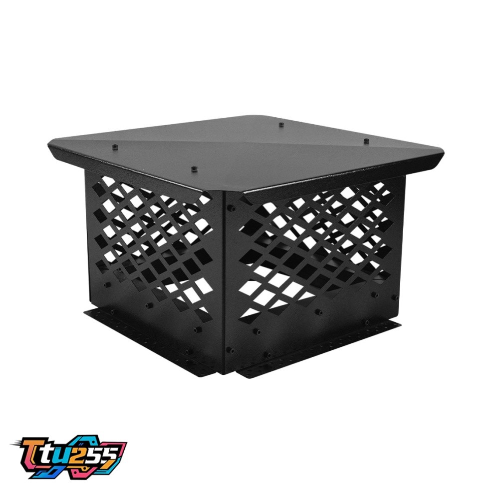 Square Chimney Cap Flue Caps 14"x14" Outdoor Fireplace Chimney Cover Black