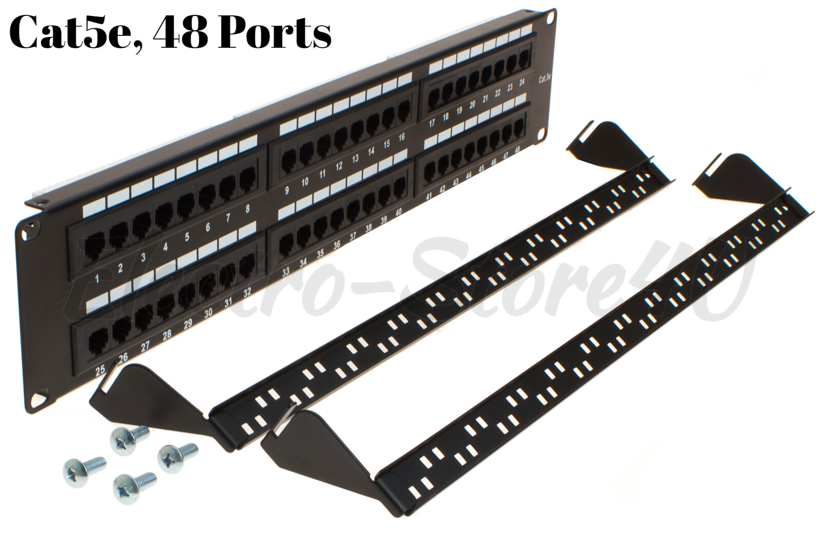 Network Patch Panel for Cat5e Cat6 110Type 12 24 48 Ports RJ45 Ethernet Rack Lot