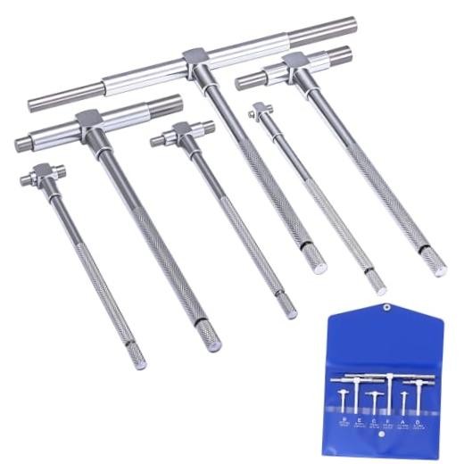 6Pcs T Bore Hole Gauges Set Bulk, 5/16" - 6" Range - Smooth Action Telescoping