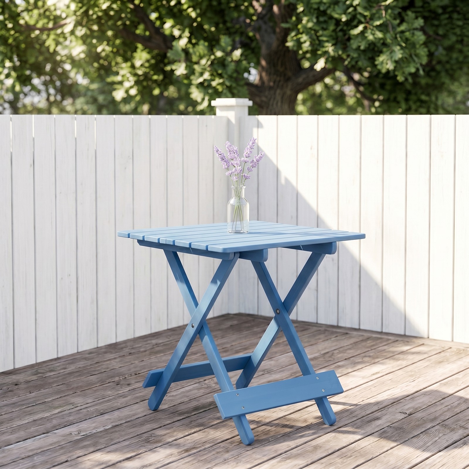 19.75inch Folding Square Table Patio Outdoor solid wood Table for Backyard