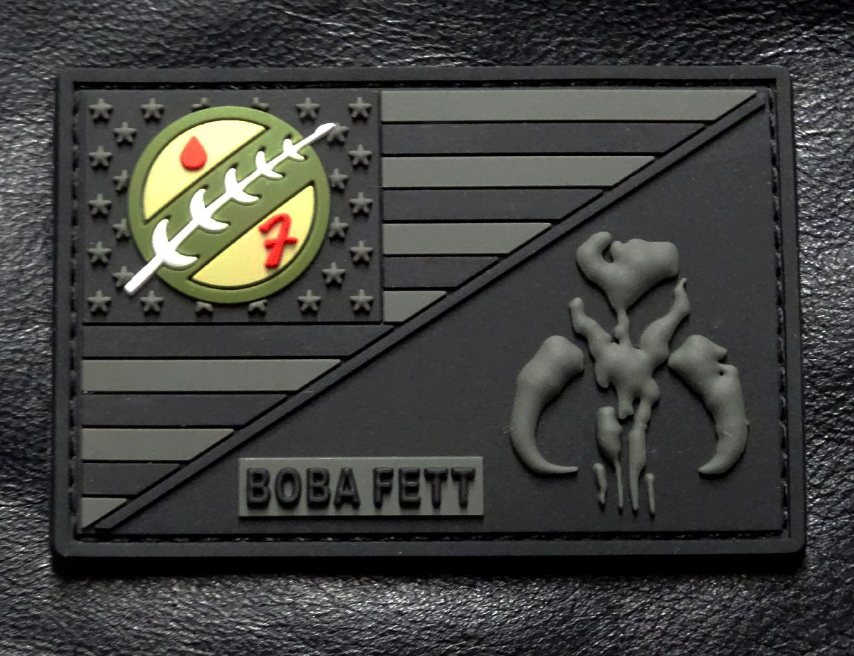 USA Flag Mandalorian Bounty Hunter Boba Patch (PVC Rubber-3.0 X 2.0-MTB5)
