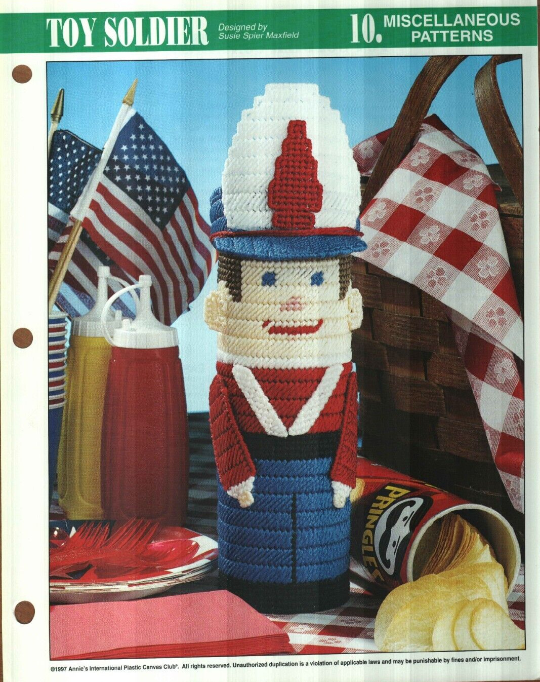 NEW TOY SOLDIER CHRISTMAS ANNIE'S PLASTIC CANVAS PATTERN INSTRUCTIONS