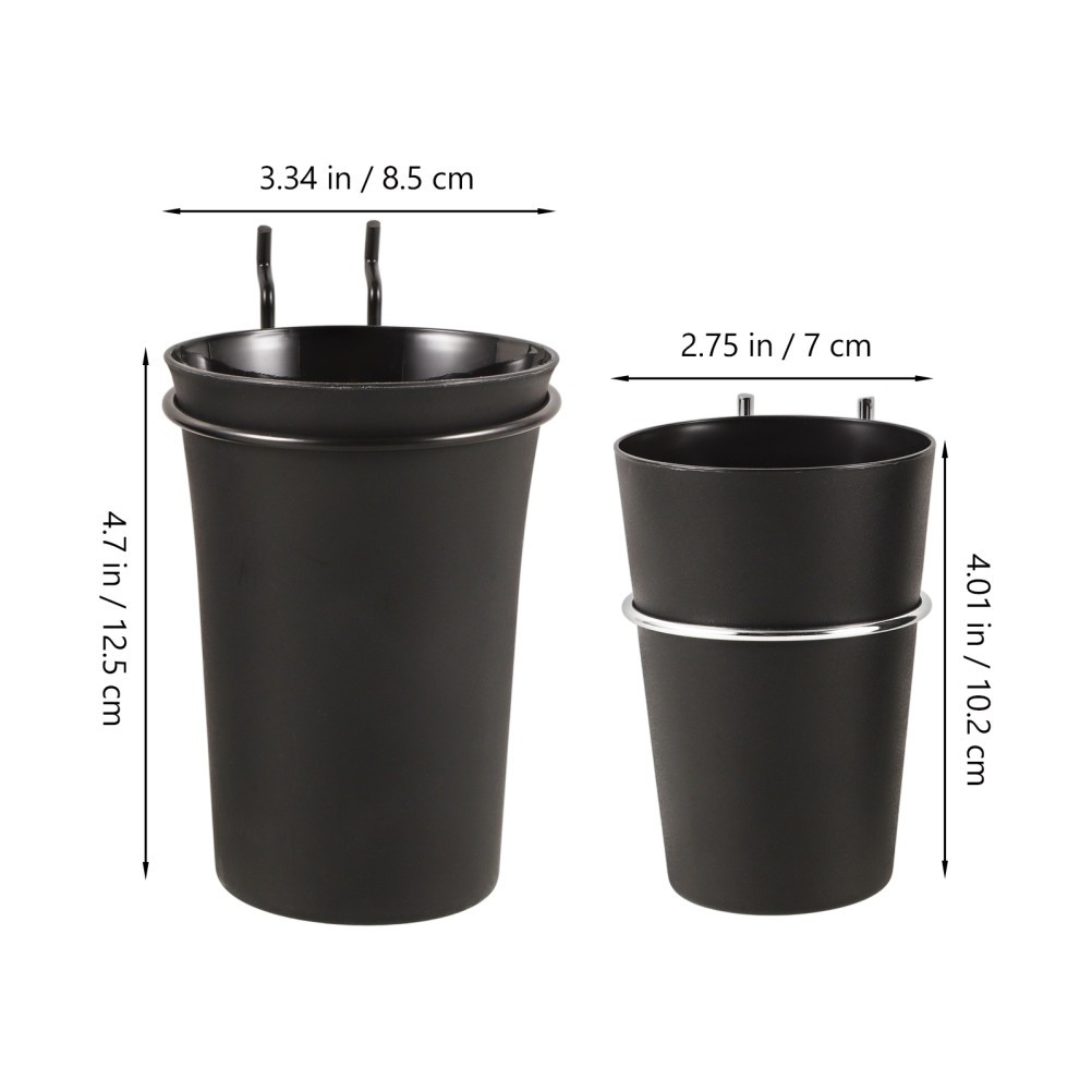 2Pcs Pegboard Tool Organizer Black Cups with Easy Install Hooks for Workspace