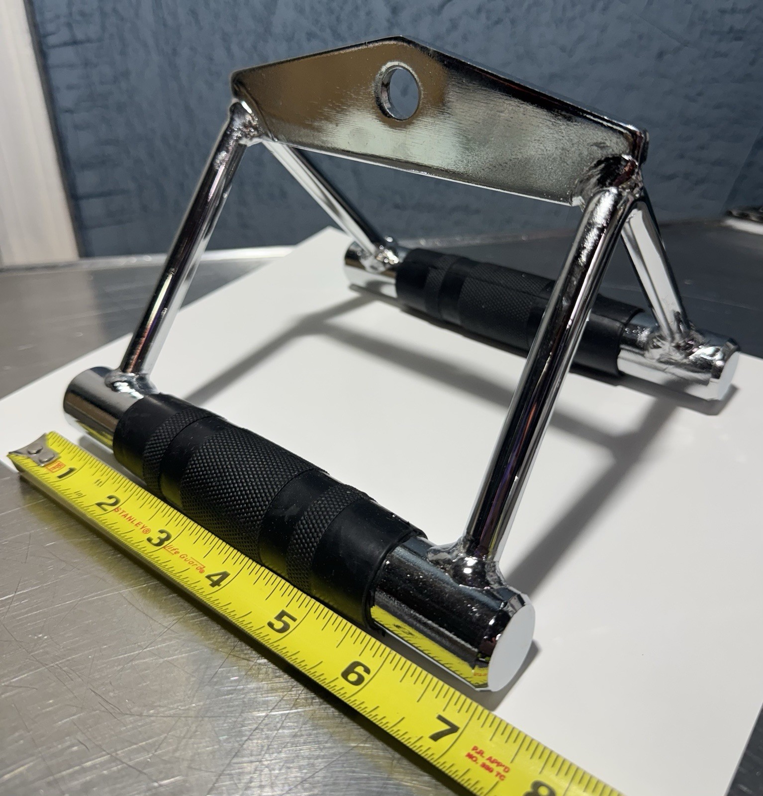 Seated Row Double-D Grip Chrome Cable Attachment